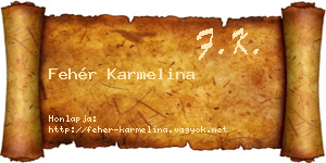 Fehér Karmelina névjegykártya